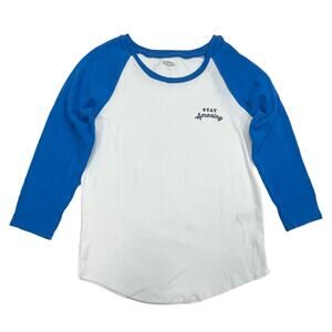 Old Navy Stay Amazing Jersey Sz M New White 3/4 Sleeve Soft Graphic Pullover Tee